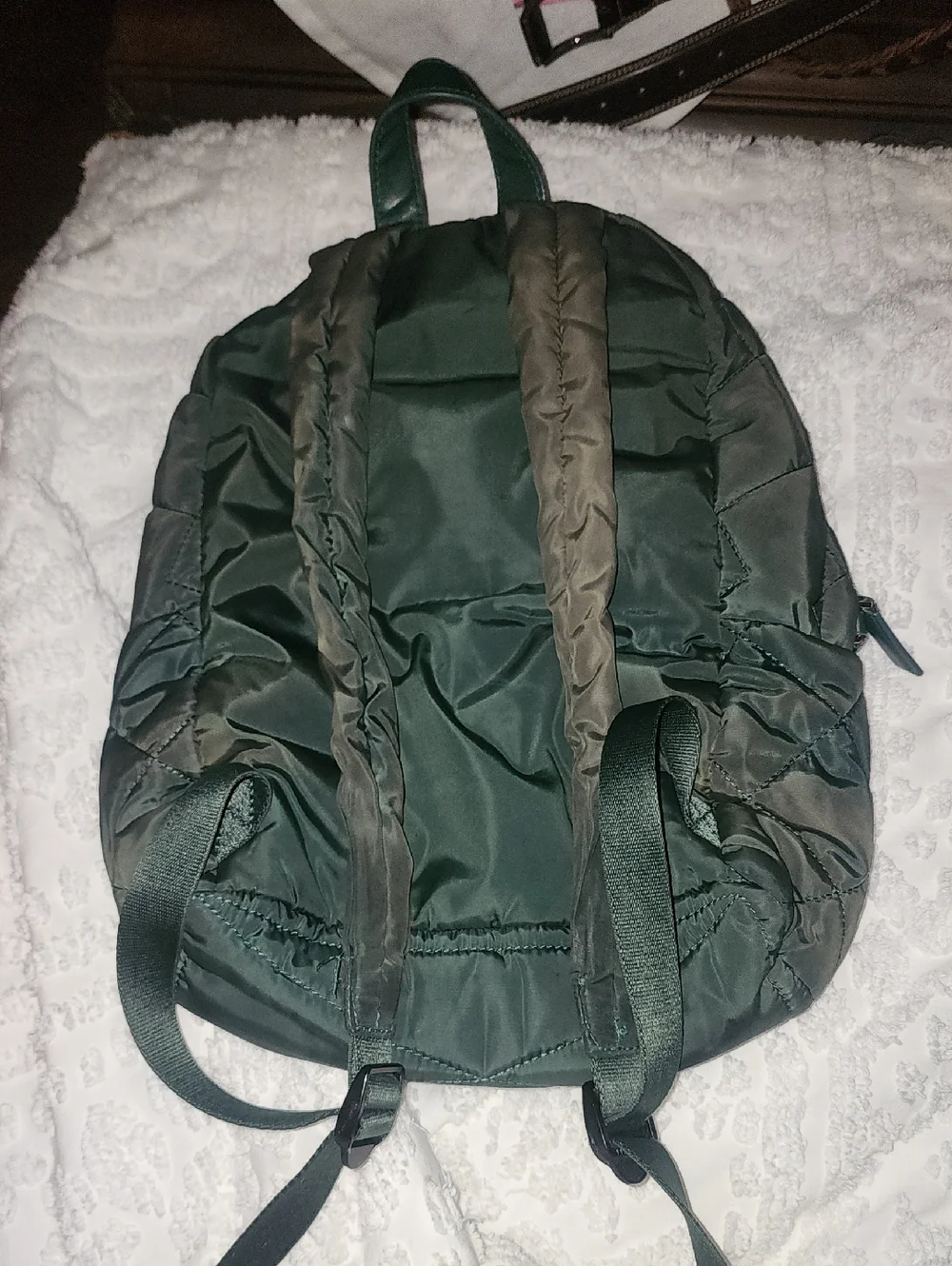 Olive Green Marc Jacobs Quilted Nylon Full Size Backpack